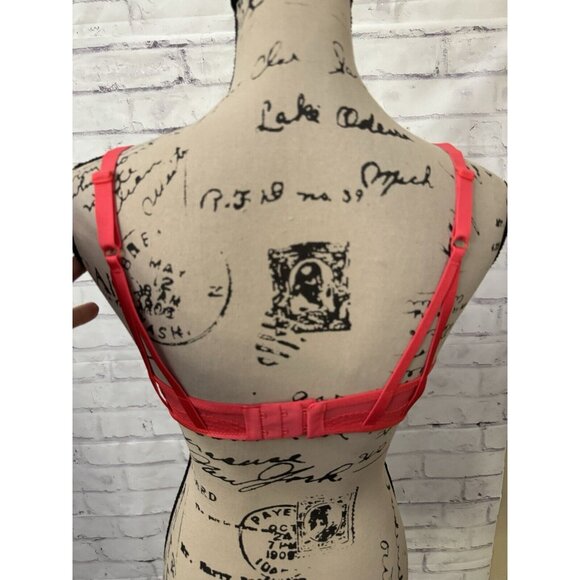 Maidenform Bra 36C Red Stone Push Up And In Plunging Neckline Lace DM9900 New - Picture 6 of 9